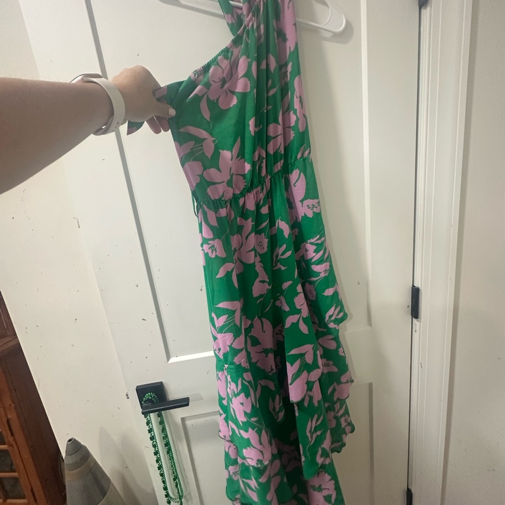 Green and Pink Floral Dress